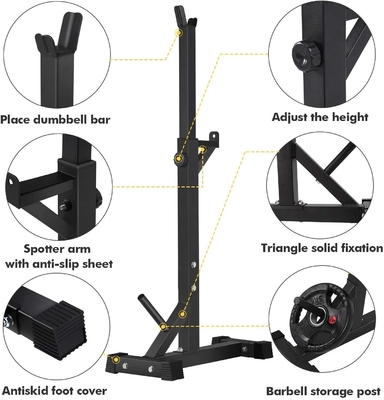 Foldable Home Gym Training Equipment Weight Bench Barbell Bar Half Squat Rack for Home