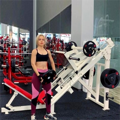 Adjustable Weights Plate Loaded Hack Slide Linear Leg Press for Toned Calf and Quads