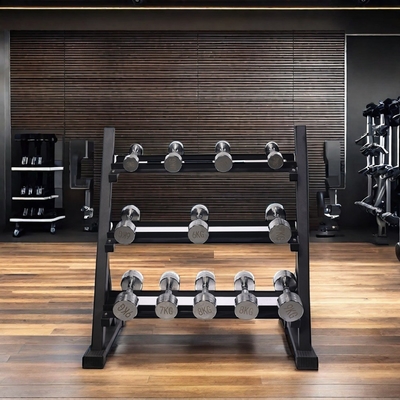 CARTON SIZE 1230*460*120mm Free Weight Racks for Commercial Fitness 3 Tier Dumbbell Rack