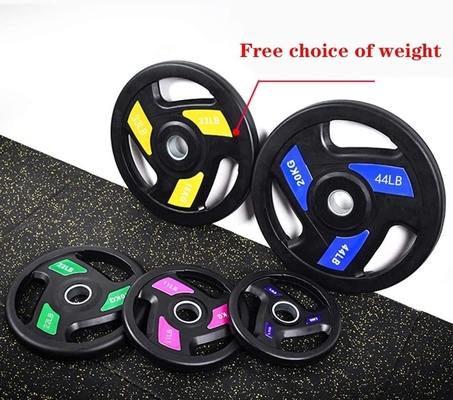 Commercial Unisex Free Weight Training Gym Equipment with Iron and Rubber Coated Weight Plates