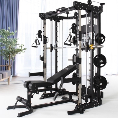 Hot Multi Function Home Smith Machine with Weight Stack 1500*2000*2250mm TIG Welding