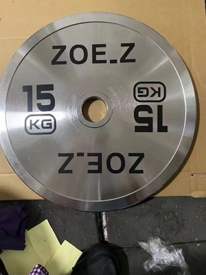 Strength Training Barbell with Weight Plates Set and Silver Chrome Plate Barbell Set