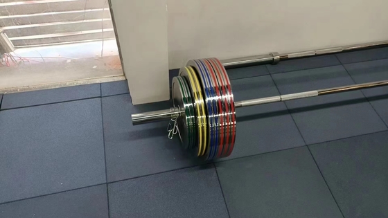 Strength Training Barbell with Weight Plates Set and Silver Chrome Plate Barbell Set
