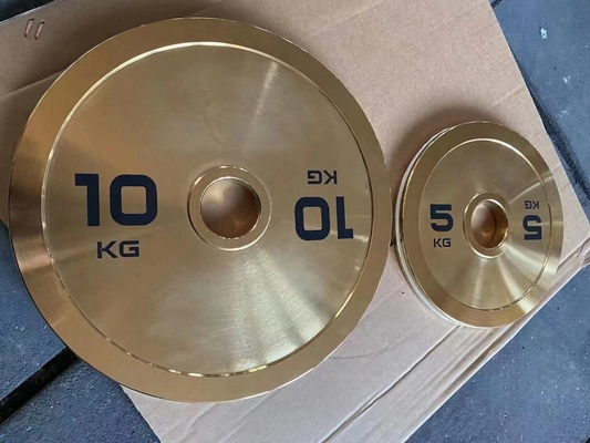 Strength Training Made Easy Gold Chrome Plate Cast Iron Barbell with Weight Plates Set