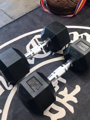 Metal and Rubber Home Gym Fitness Equipment Hex Dumbbell with Customized Frame Color