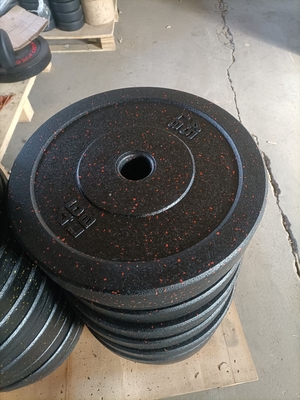 Multi Color Particle Point Disc Rubber Bumper Weightlifting Barbell with Modern Style