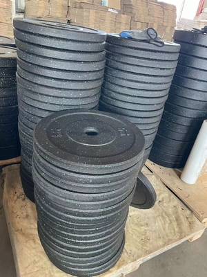 Multi Color Particle Point Disc Rubber Bumper Weightlifting Barbell with Modern Style