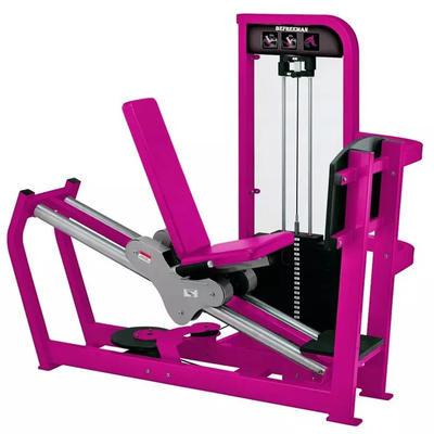 Using Seated Leg Press Machine Steel Pin Load Selection for Fitness Strength Training