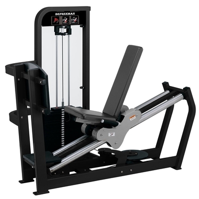 Using Seated Leg Press Machine Steel Pin Load Selection for Fitness Strength Training