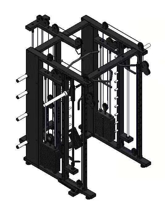 Pin and Plate Loaded Commercial All-In-One Smith Machine for Functional Rack Training