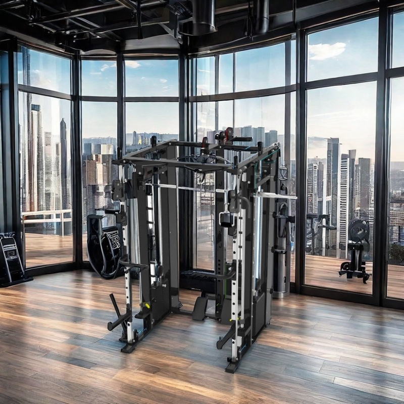 Pin and Plate Loaded Commercial All-in-One Functional Trainer for Multifunction Gym Rack