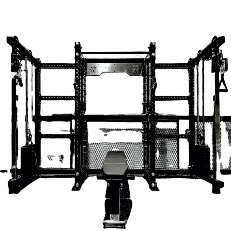 Multi-Function Smith and Squat Rack for Gym Exercise with Adjustable Weight Selection