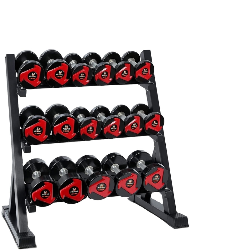 Unisex Three-Layer Dumbbell Rack for Strength Training in Living Room Fitness Centers