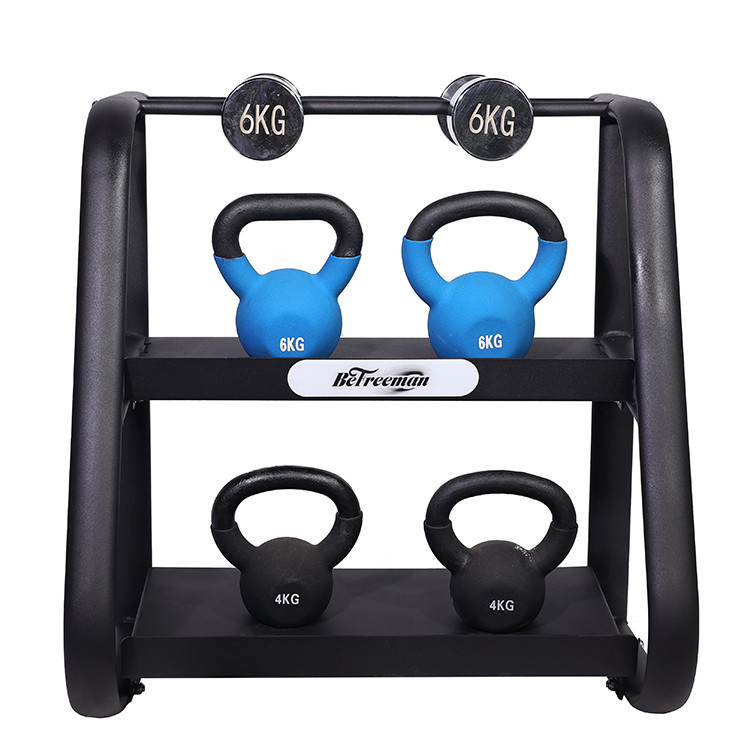 Body Building Fitness Foldable 2 Tier Dumbbell Rack Kettlebell Rack for Gym Equipment