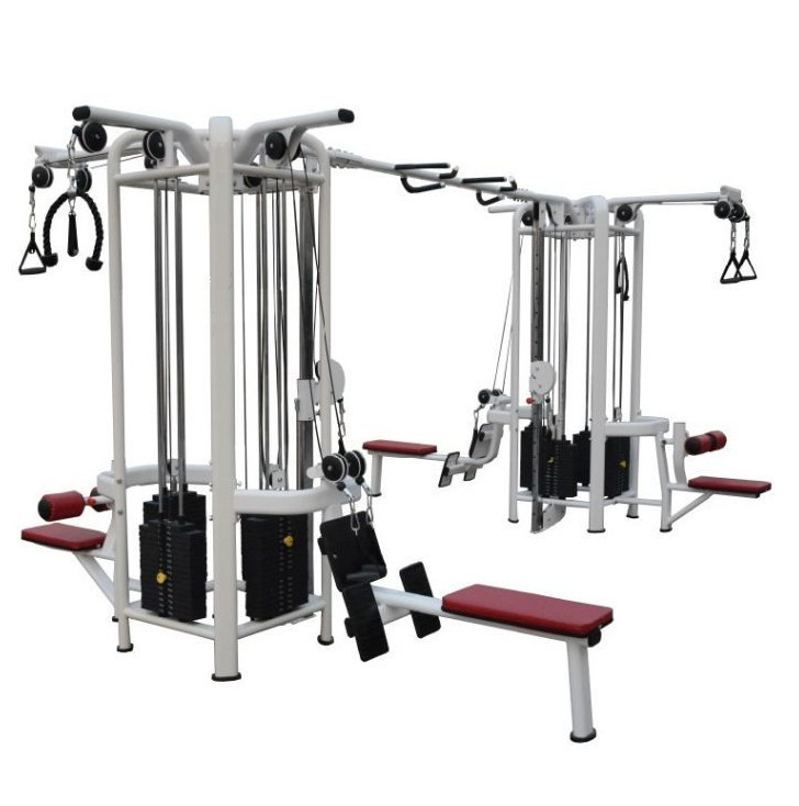 8 Station Multi Gym Perfect for Strength Training and Cable Crossover Chest Exercises